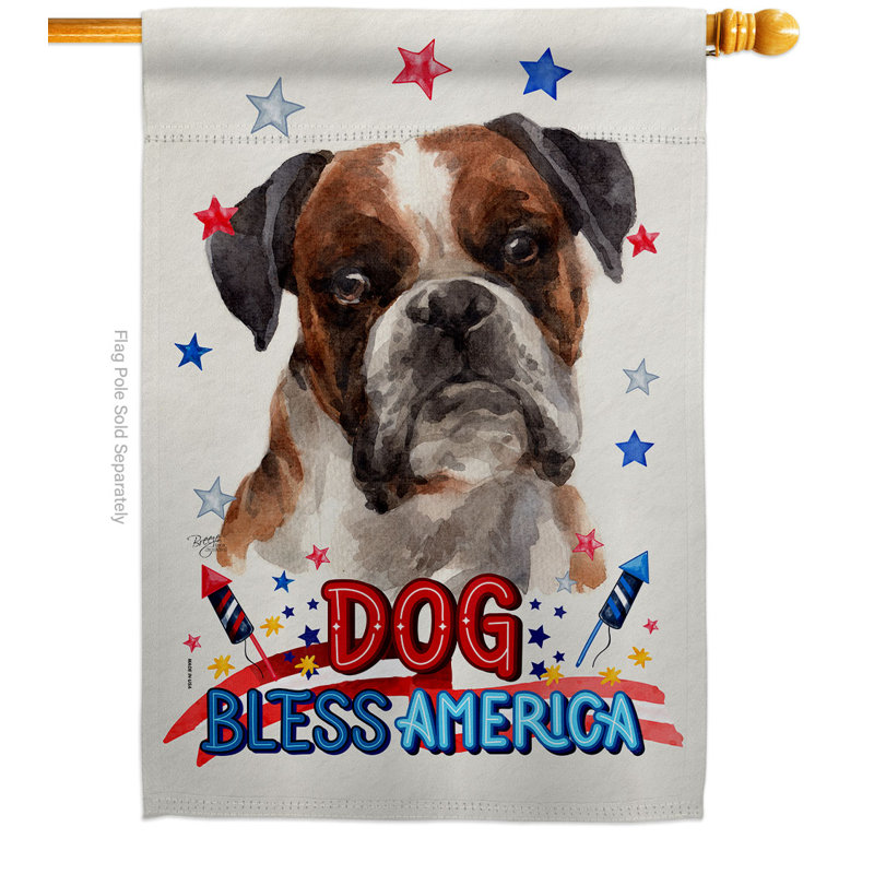 Drapeau de maison Patriotic Brindle Boxer
