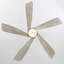 Ventilateur de plafond moderne à 5 pales de 52 po avec lumière et télécommande Sofucor - nickel sable et gris clair-133441654