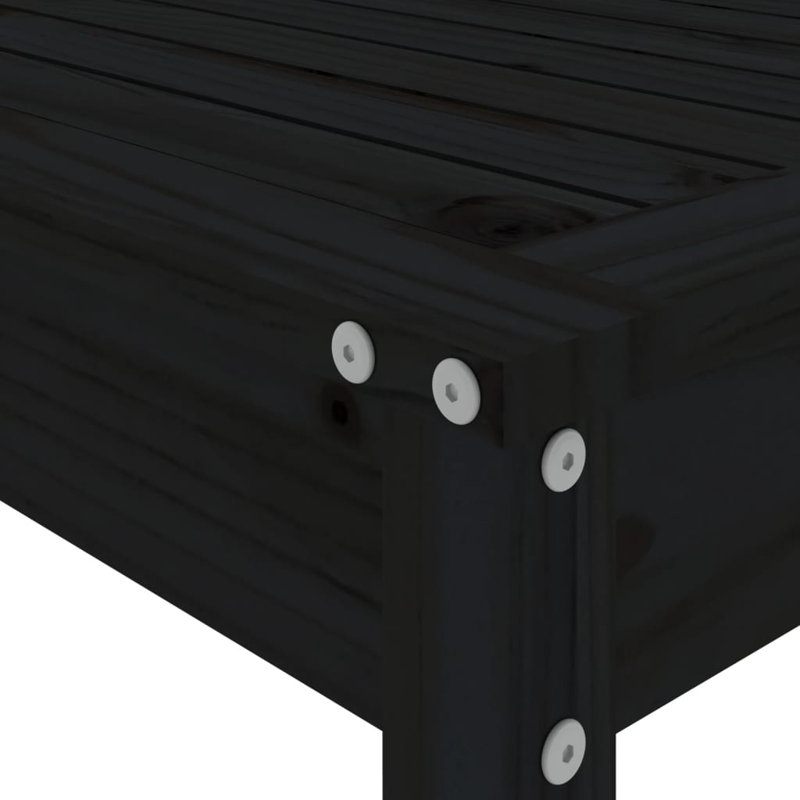 Auniya Brayden Studio Bar Set with Wood Frame and Solid Wood Outer Material, Black