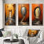 «Yellow Grey Abstract Tunnel», 3 pièces sur toile-1609336002-1609336005