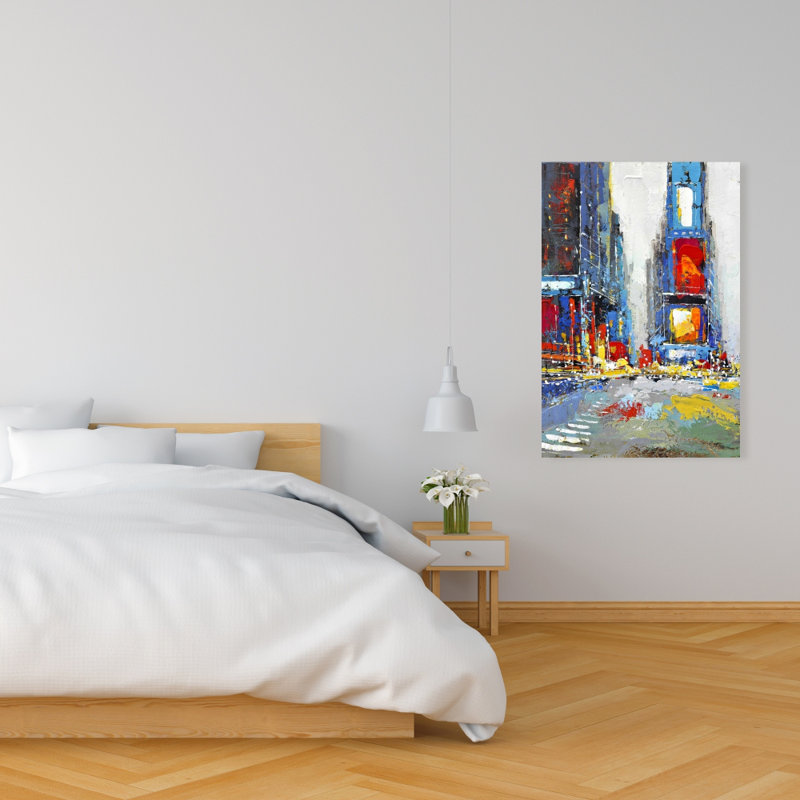 Toile de bâtiment contemporaine abstraite | Décoration colorée