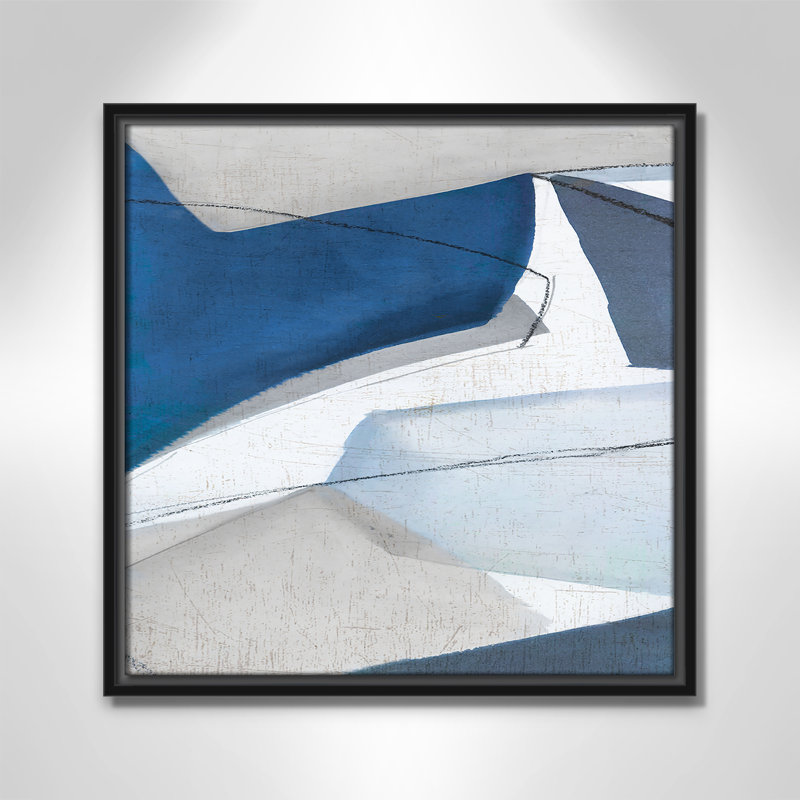 «Dynamic Drifts II» par Emma Peal, Pas de tapis, Cadre flottant noir, H 17,5 po x l 17,5 po x P 2 po