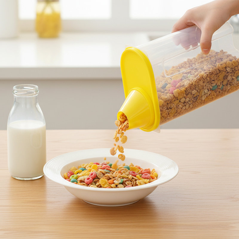 Grands contenants de rangement pour aliments sans BPA avec couvercle - parfait pour ranger la farine, le sucre, les céréales, le riz, les céréales et les accessoires de cuisson pour une meilleure organisation de la cuisine - 3 en vert, rose et jaune