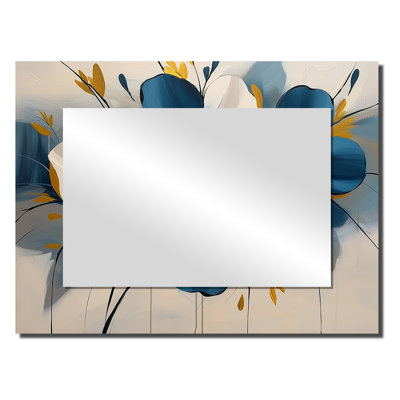 Arrangement silencieux de coquelicots Aqua II - art mural miroir floral - imprimé sur métal