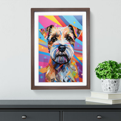 Border Terrier Op Art - Framed Print