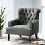 Fauteuil club gris foncé avec tissu, 33,45 po Largeur, hauteur 37,21 po, chaise en tissu 33,74 po, décoration élégante, profondeur, hauteur
