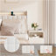 Grand cadre de lit flottant avec lumière DEL et base de lit tapissier avec base de lit tapissier avec tête de lit et espace de rangement caché, aucun sommier nécessaire, beige