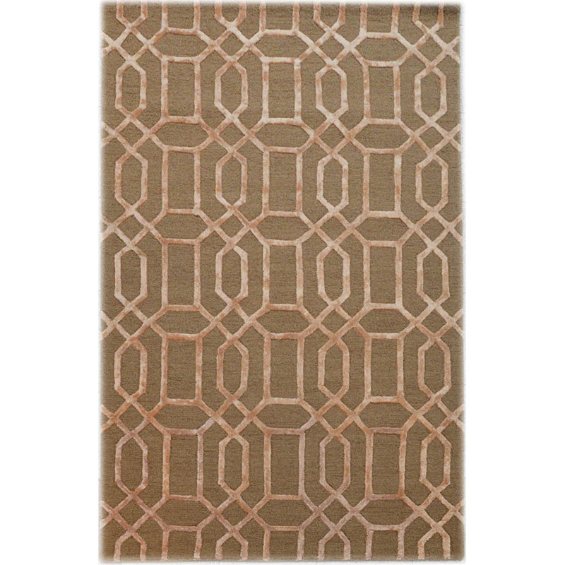 Vegas Geometric Wool Hand Tufted Area Rug, Rectangle 122 x 183cm