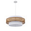 Lustre tambour 4 lumières blanc avec abat-jour en tissu - réglable et à intensité variable, certifié ETL
