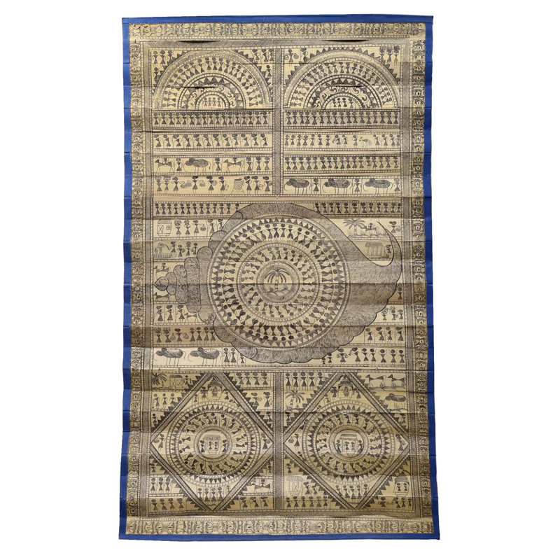 Belle scène de village sur une feuille de palmier | Pattachitra, peinture sur feuille de palmier