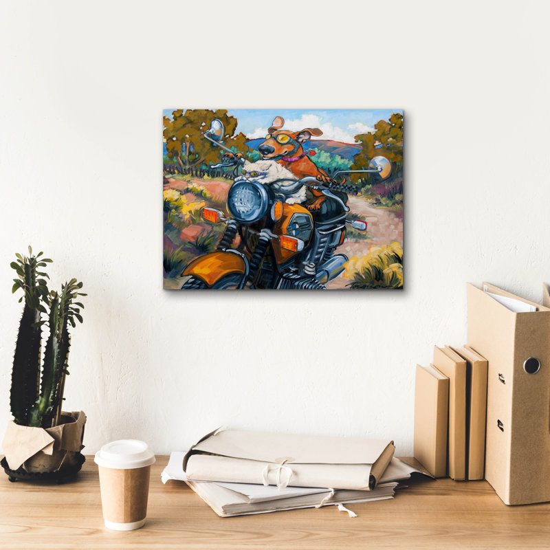 Art mural sur toile Trinx «Have Dog Will Travel» par CR Townsend, H 12 po x l 16 po x P 0,75 po