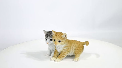 Realistic and Cute Orange Tabby Kitten Collectible Cat Figurine