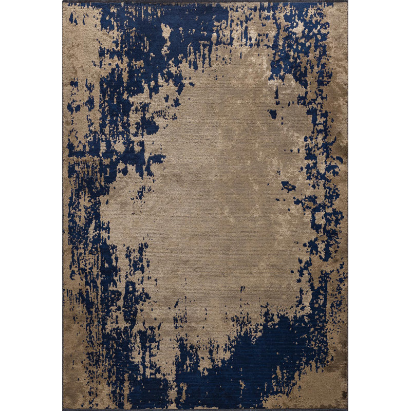 Rayegan Abstract Hand Loom Indoor / Outdoor Area Rug, Rectangle 6'6" x 9'10"