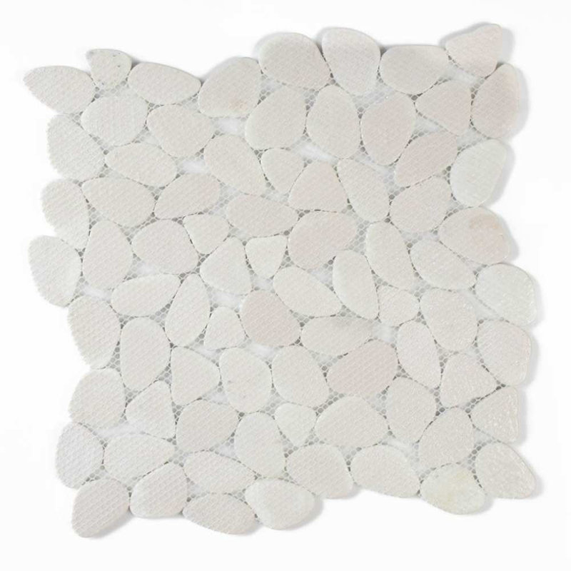 Huron Glass Pebbles Mosaic Tile, Blue