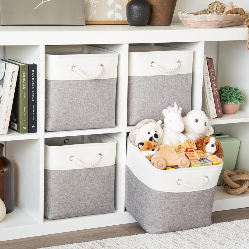 Rebrilliant Box, 27, 30cm H x 30cm W x 30cm D, Grey Base / Off-white