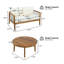 Ensemble de causeuse et table basse d'extérieur 2 pièces avec structure en bois d'acacia, coussins beiges et détails en corde