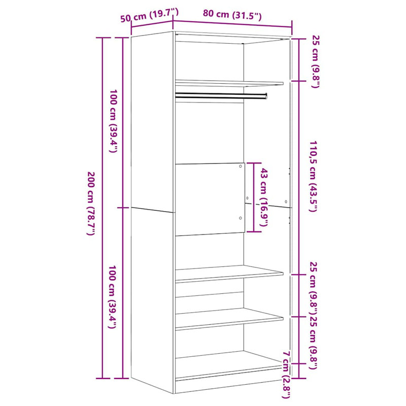 Engineered Wood Wardrobe
