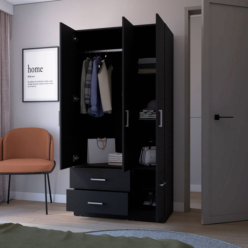 Armoires, rangement pour vêtements pour la maison, Noir