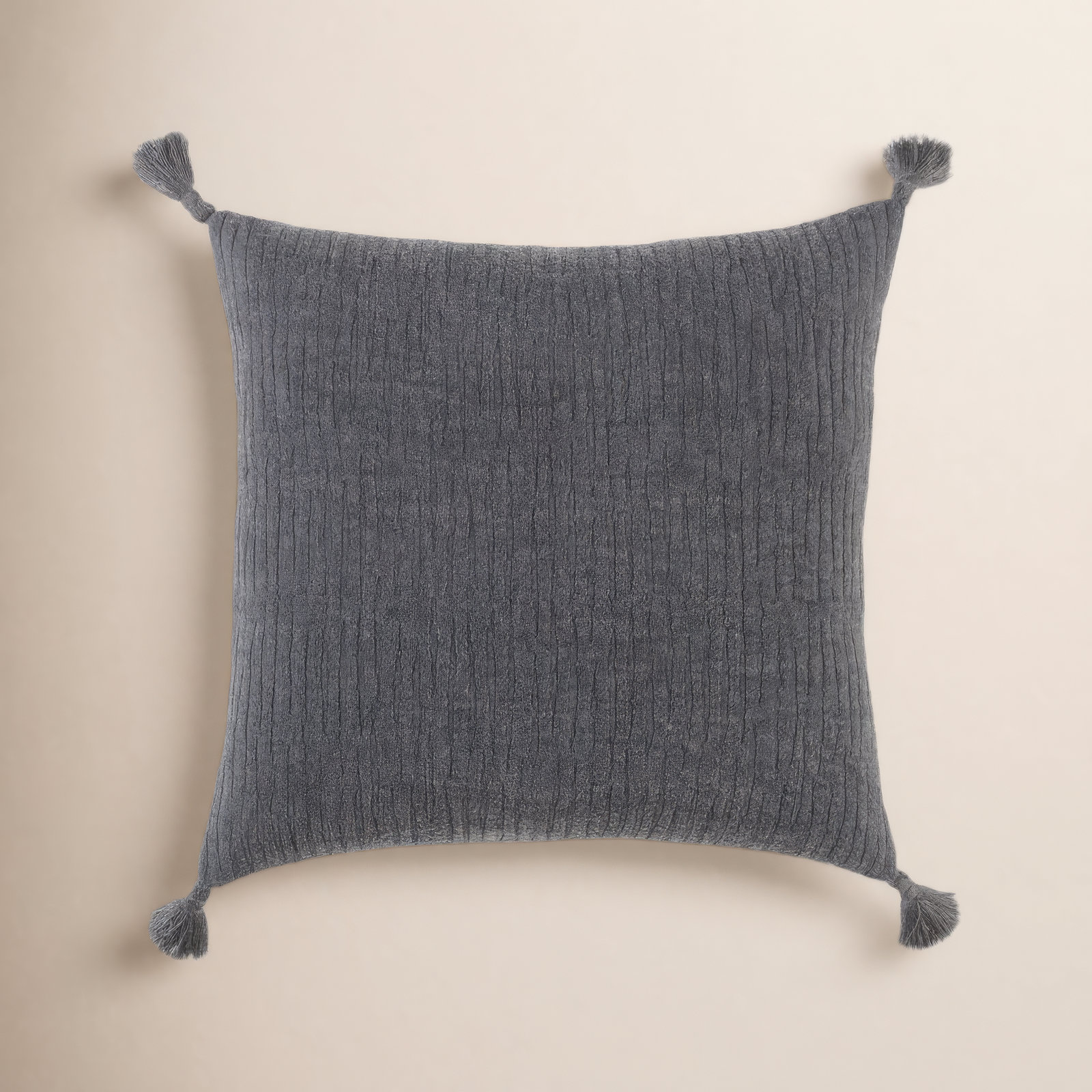 Colombina Embroidered Cotton Throw Pillow, Black