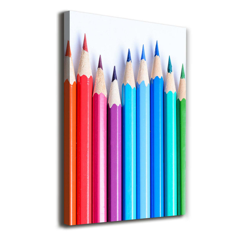 Colourful Pencils - Wrapped Canvas Print