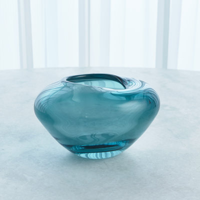 Undulating Vase-Azure-Sm