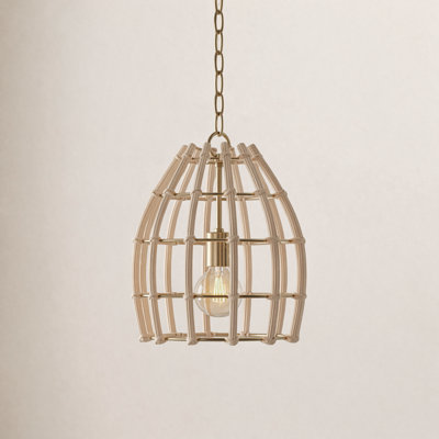 Almita 4 Light Rattan Dimmable Pendant