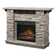 Dimplex Featherston Electric Fireplace with Mantel Surround Package - Pine w/ Gray Stone-Look Shelf