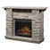 Dimplex Featherston Electric Fireplace with Mantel Surround Package - Pine w/ Grey Stone-Look Shelf