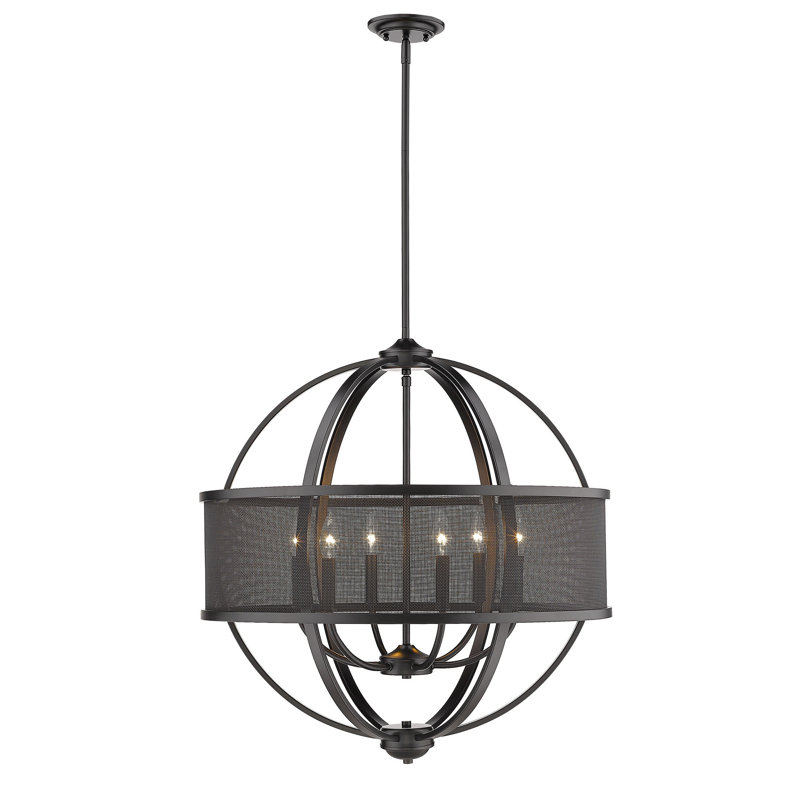 Lustre globe à 6 lumières Petitt, Noir mat, Noir mat