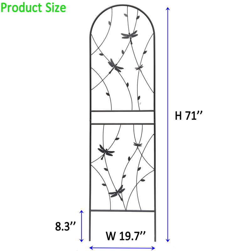 Treillis de jardin en métal 71 po x 19,7 po, 4 unités, antirouille pour l'extérieur, noir, facile à assembler pour l'extérieur 4 jardins en treillis de 71 po x 19,7 po, support, à assembler