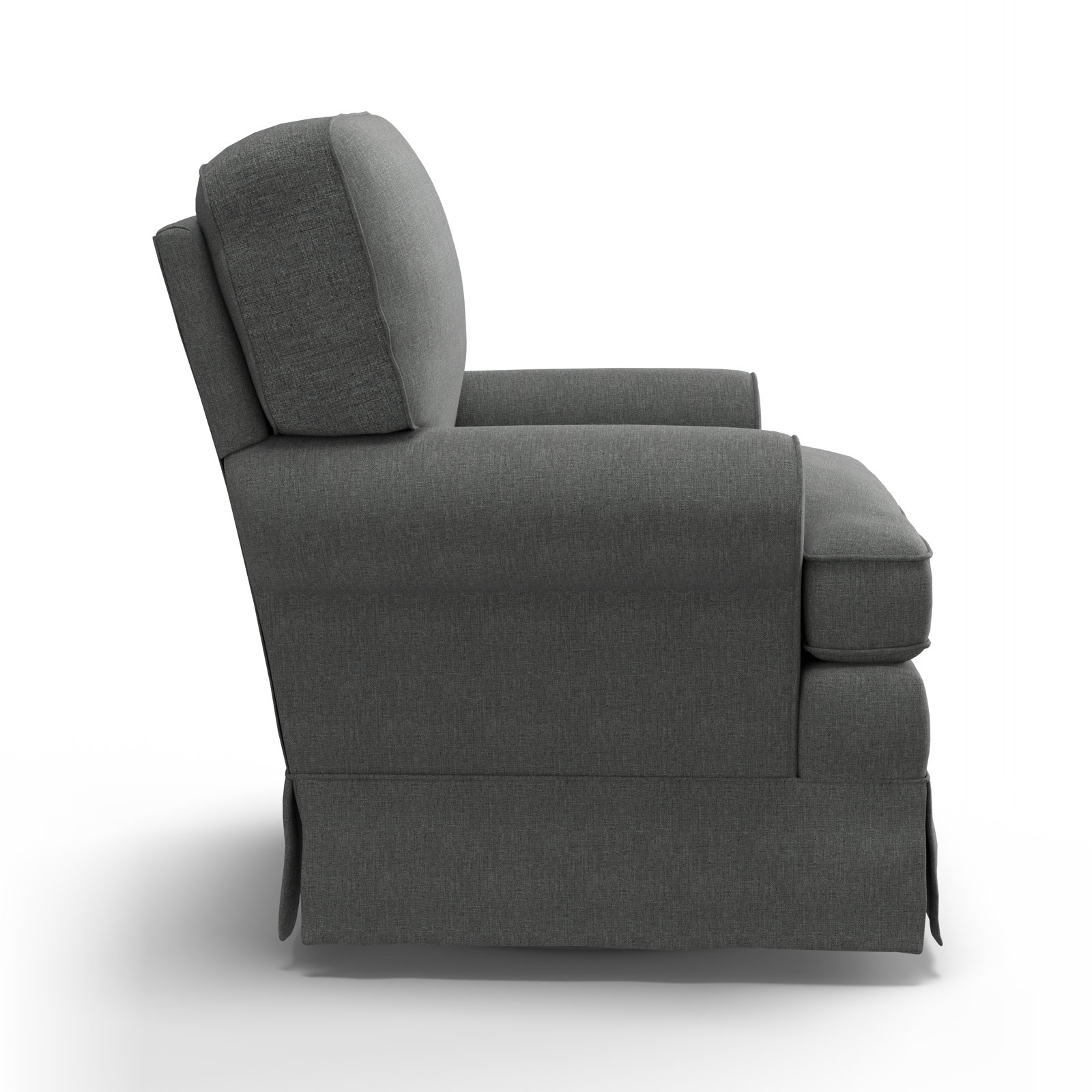Upholstered Swivel Armchair, Charcoal Grey Performance