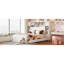 Grand lit en bois avec armoire tout-en-un, tablette et prises, blanc (ancien SKU: LP000742AAK)