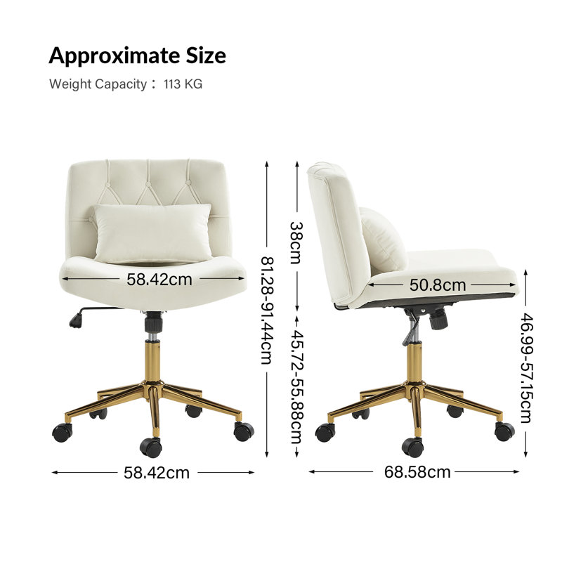 Acquanette Polyester Office Chair, Ivory