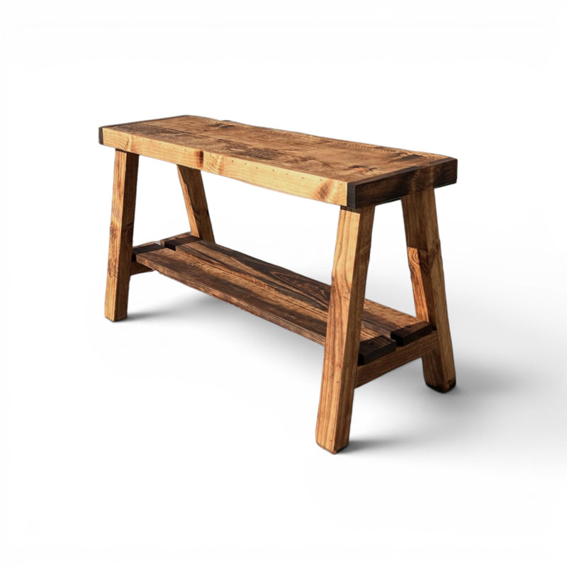 Minoo Solid Wood Storage Bench, Brown