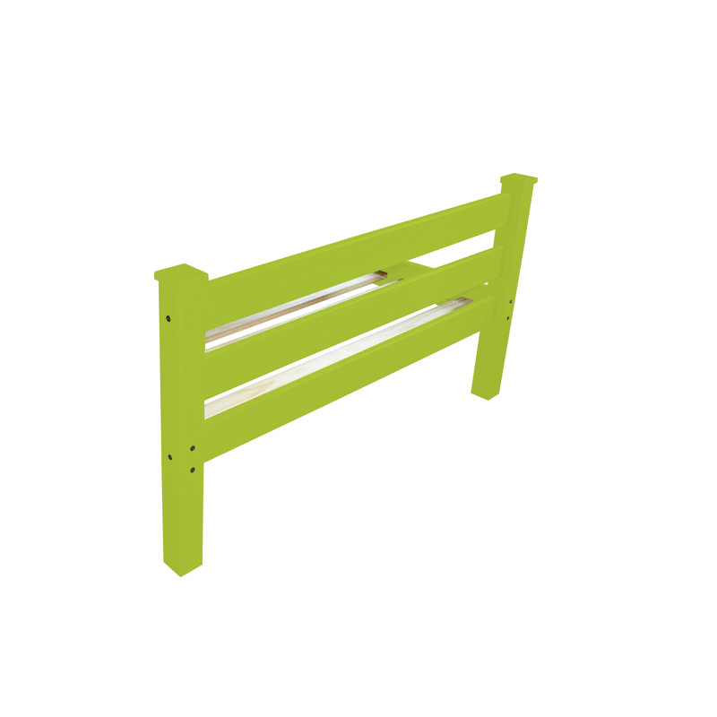 Base de lit en bois massif Anaaya, Simple, Vert lime
