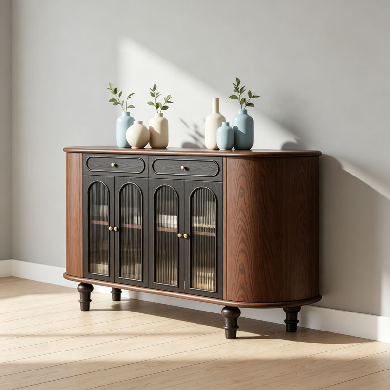Buffet rétro de style français, H 36,22 po x l 59,05 po x P 15,74 po