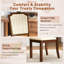 Ensemble de 4 chaises de salle à manger rembourrées avec structure en similicuir et en bois d'hévéa-992615292