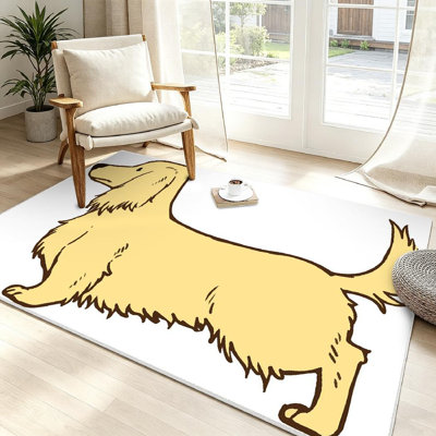 Tapis crème teckel lavable à la machine