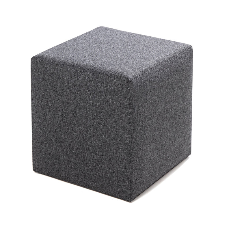 Repose-pieds carré large de 15,7 po Fariba, Mélange de polyester gris