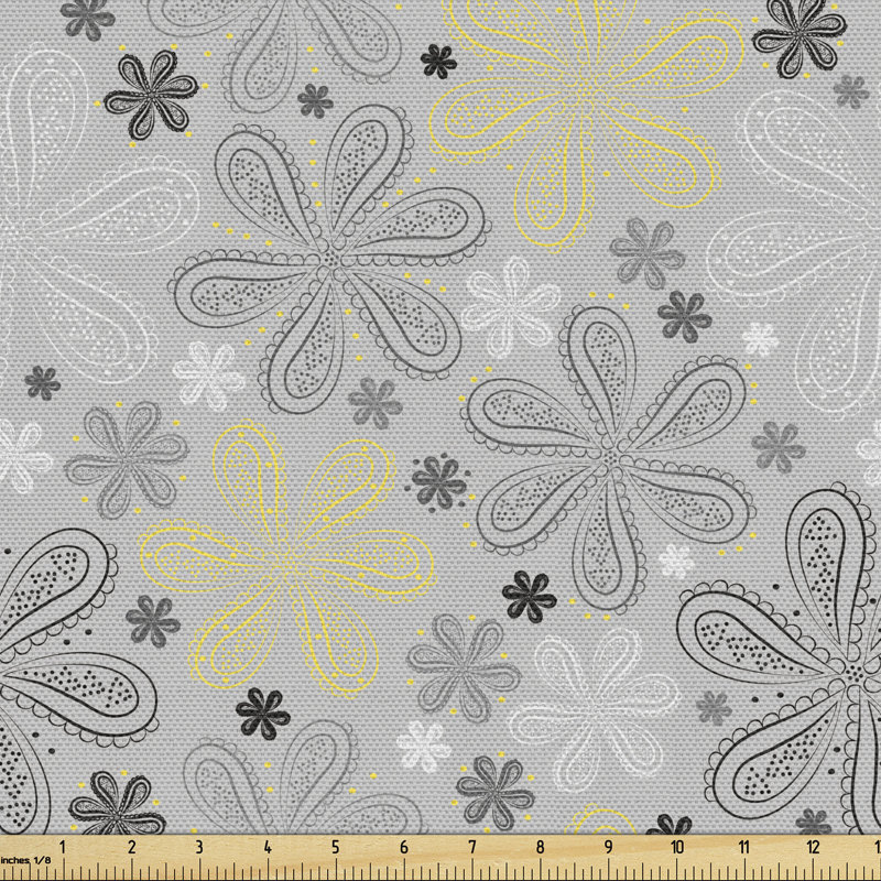 Tissu gris et jaune Ambesonne, l 36 po x L 58 po