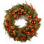 The Holiday Aisle® Decorative Collection Christmas Red Mixed Wreath with Battery Operated Lights-1882162961