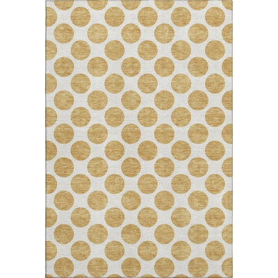 Premium Machine Washable Prisco Gold Rug
