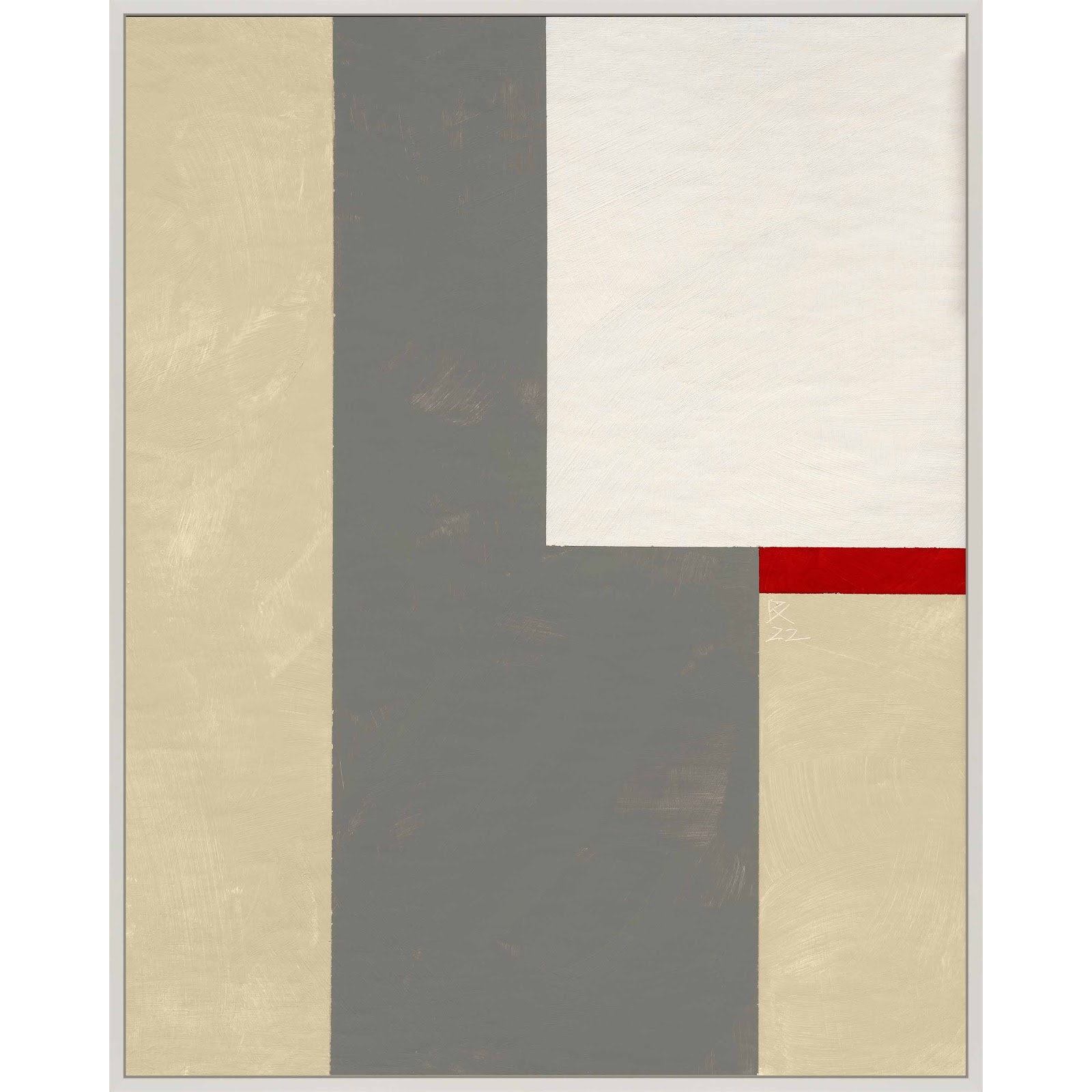 Slice Of Red 2 by Robert Kamnatnik, 20" H x 16" W x 1.38" D, White Framed Canvas