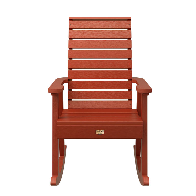 Chaise berçante en plastique Elisiah, Rouge