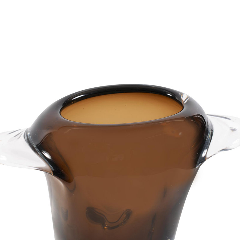 Grand vase en verre Smokey Umber, H 9,75 po x l 12,25 po x P 5,75 po