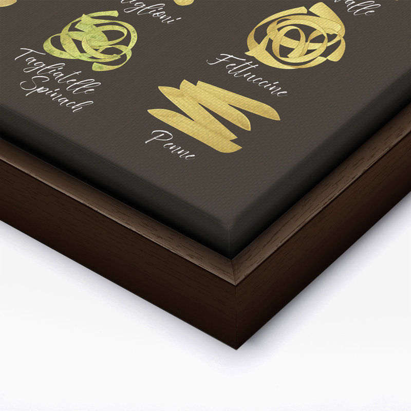 Pâtes à saveur italienne véritable, Canevas, H 08 po x l 10 po, Encadrement brun