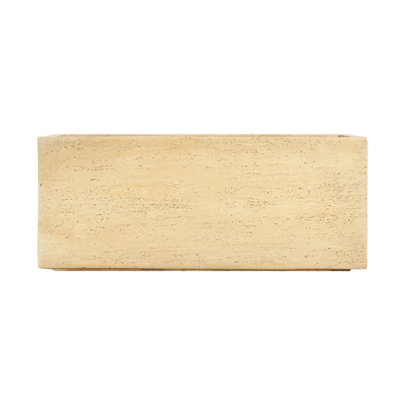 Boîte à fleurs rectangulaire faite à la main, l 30,37 po x P 15,35 po x H 14,5 po, brun antique, sans assemblage, boîte à fleurs simple à drainage brun, 36,58 lb, hauteur 14,5 po, trou