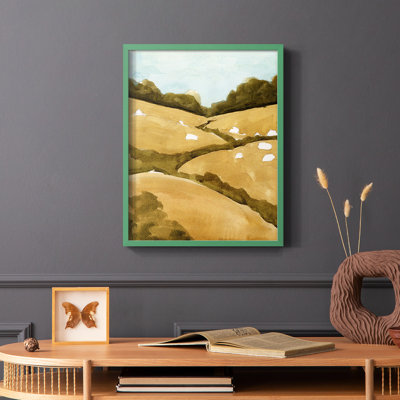 «Scattered Sheep I», reproduction encadrée - bois massif