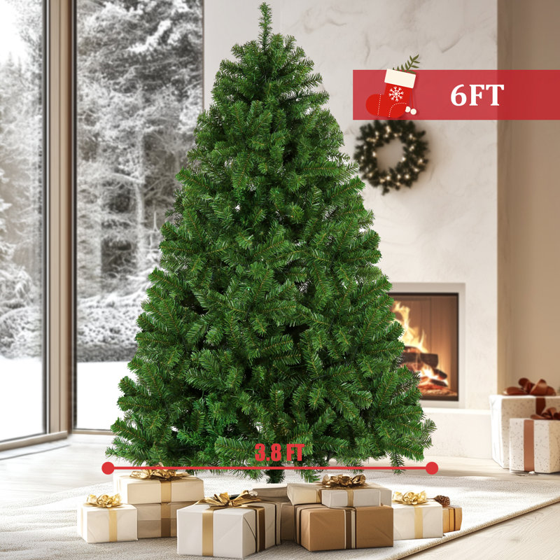 6' Spruce Christmas Trees, Easy Set Up Artificial Xmas Trees