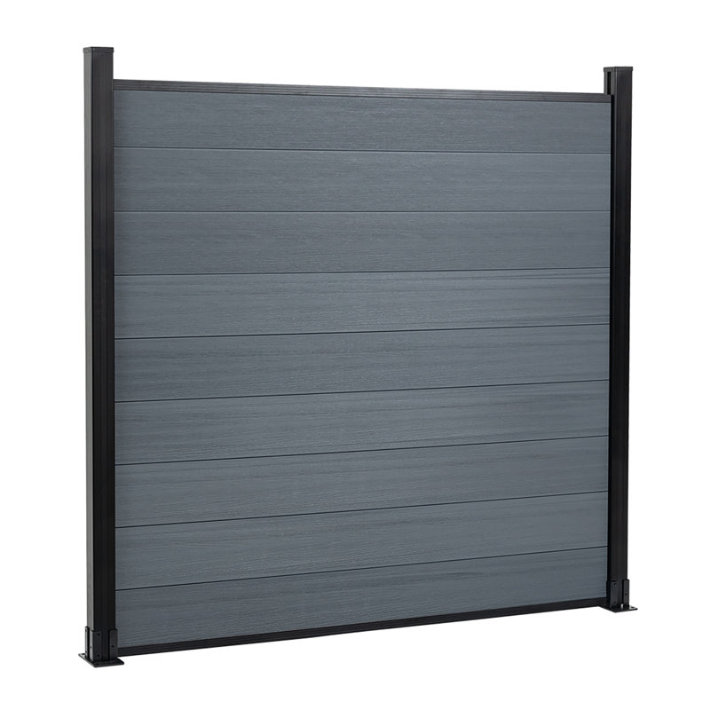 Panneaux de clôture en composite 6 pi H 6 pi, Gris, H 6 pi x l 6 pi